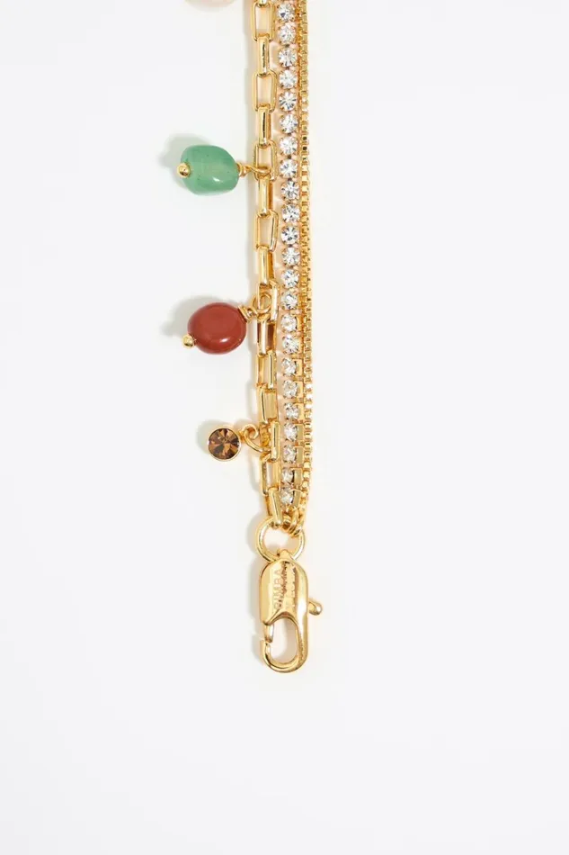 Multilayer Stones And Crystals Bracelet Gold Women Bimba Y Lola Jewelry Multilayer Stones And Crystals Bracelet Gold Women Bimba Y Lola Jewelry