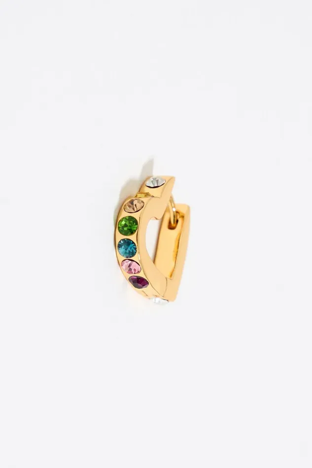 Multicolor Crystals And Heart Mini Hoop Earrings Multigold Women Bimba Y Lola Jewelry Multicolor Crystals And Heart Mini Hoop Earrings Multigold Women Bimba Y Lola Jewelry