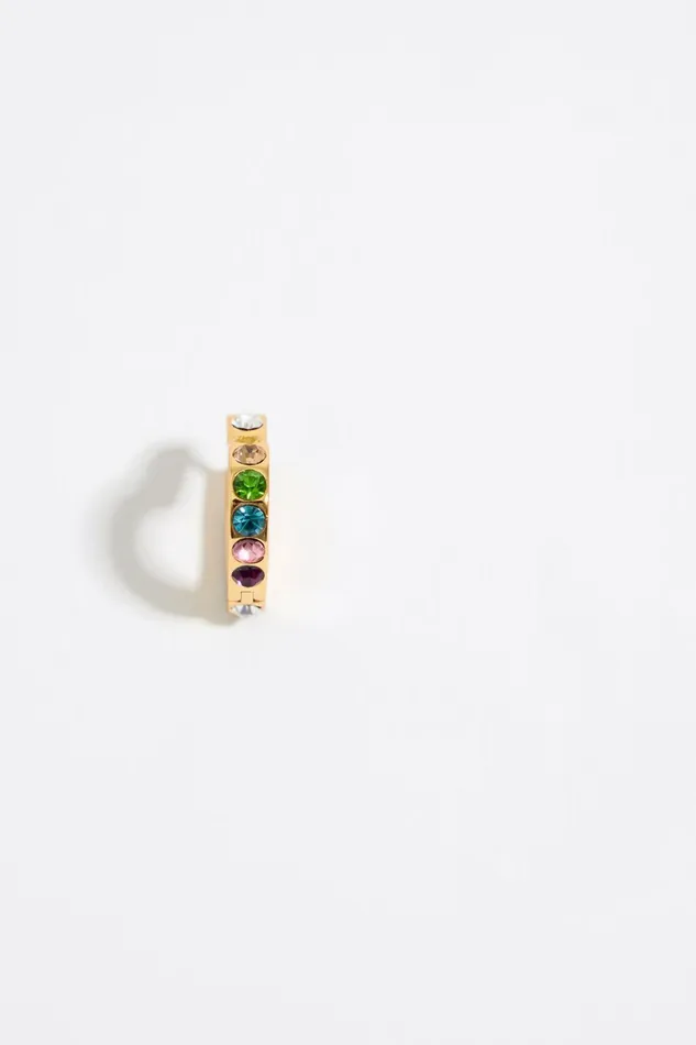Multicolor Crystals And Heart Mini Hoop Earrings Multigold Women Bimba Y Lola Jewelry Multicolor Crystals And Heart Mini Hoop Earrings Multigold Women Bimba Y Lola Jewelry