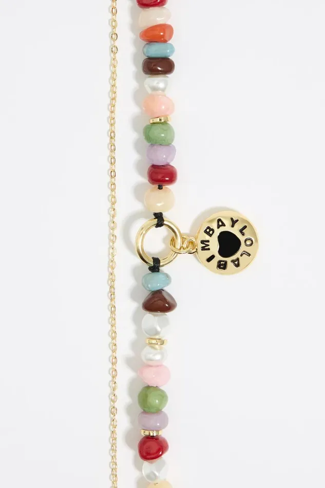 Multicolor Stones Candy Logo Necklace Gold Women Bimba Y Lola Jewelry Multicolor Stones Candy Logo Necklace Gold Women Bimba Y Lola Jewelry