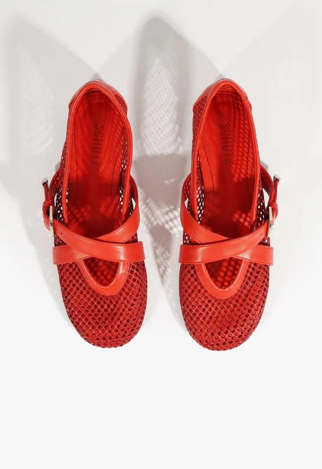 Nadine Ballet Flat Red Women Schutz Shoes Ballerinas