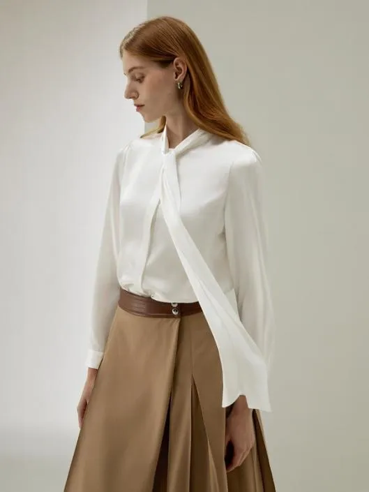 Natural Fabric Bowtie Neck Womens Silk Blouse Women Blouses Lilysilk Shirts