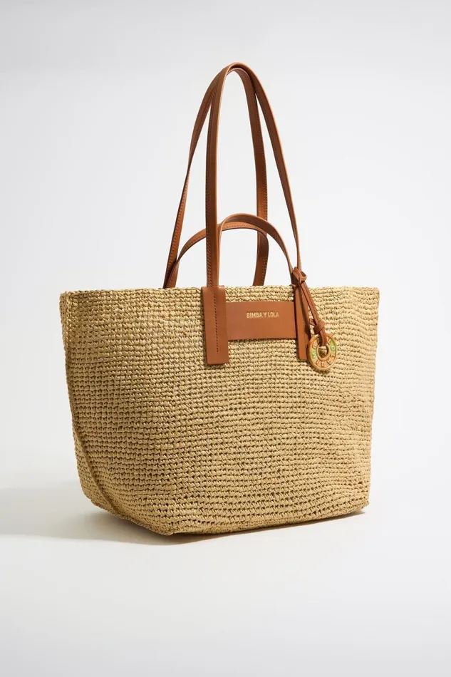 Natural Maxi Shopper Bag Natural Women Bimba Y Lola Raffia Bags