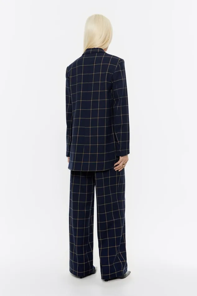 Navy Blue Checked Tailored Jacket Navy Women Bimba Y Lola Jackets And Blazers Navy Blue Checked Tailored Jacket Navy Women Bimba Y Lola Jackets And Blazers