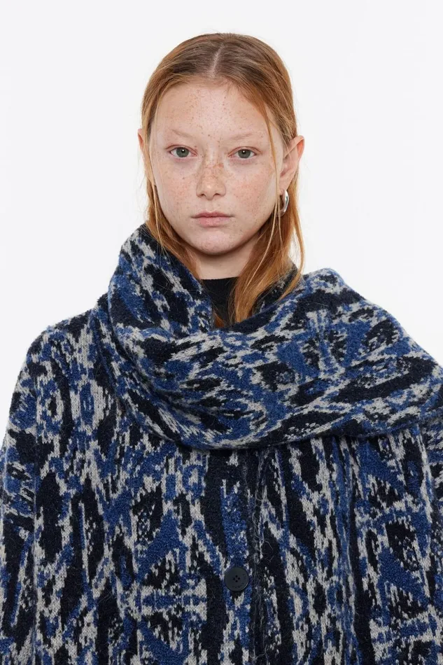 Navy Blue Plumancha Jacquard Jacket Plumancha Navy Women Bimba Y Lola Total Look Navy Blue Plumancha Jacquard Jacket Plumancha Navy Women Bimba Y Lola Total Look