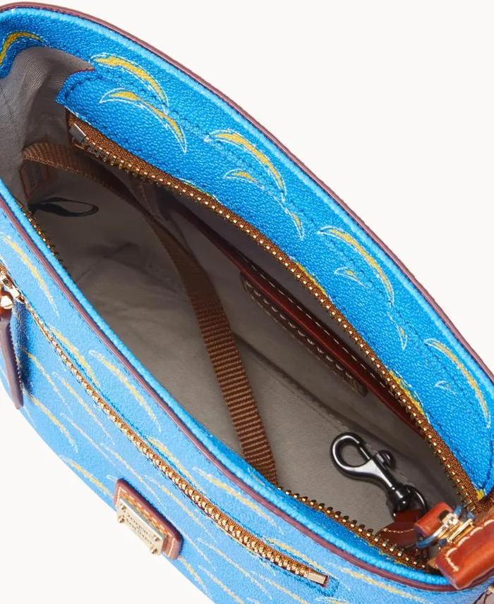 NFL Chargers Small Zip Crossbody Chargers Woman Dooney and Bourke Crossbodies NFL Chargers Small Zip Crossbody Chargers Woman Dooney and Bourke Crossbodies