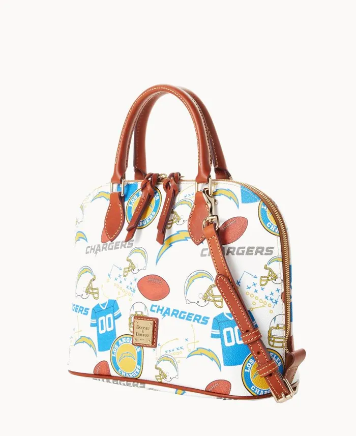 NFL Chargers Zip Zip Satchel Chargers Woman Dooney and Bourke Satchels NFL Chargers Zip Zip Satchel Chargers Woman Dooney and Bourke Satchels