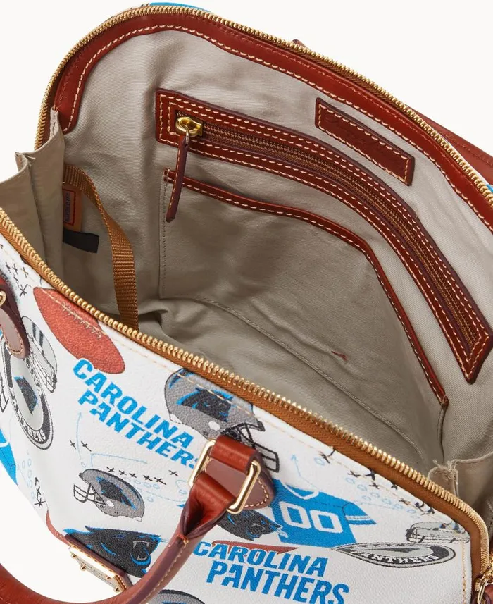 NFL Panthers Zip Zip Satchel Panthers Woman Dooney and Bourke Satchels NFL Panthers Zip Zip Satchel Panthers Woman Dooney and Bourke Satchels
