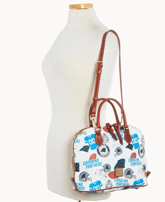 NFL Panthers Zip Zip Satchel Panthers Woman Dooney and Bourke Satchels NFL Panthers Zip Zip Satchel Panthers Woman Dooney and Bourke Satchels