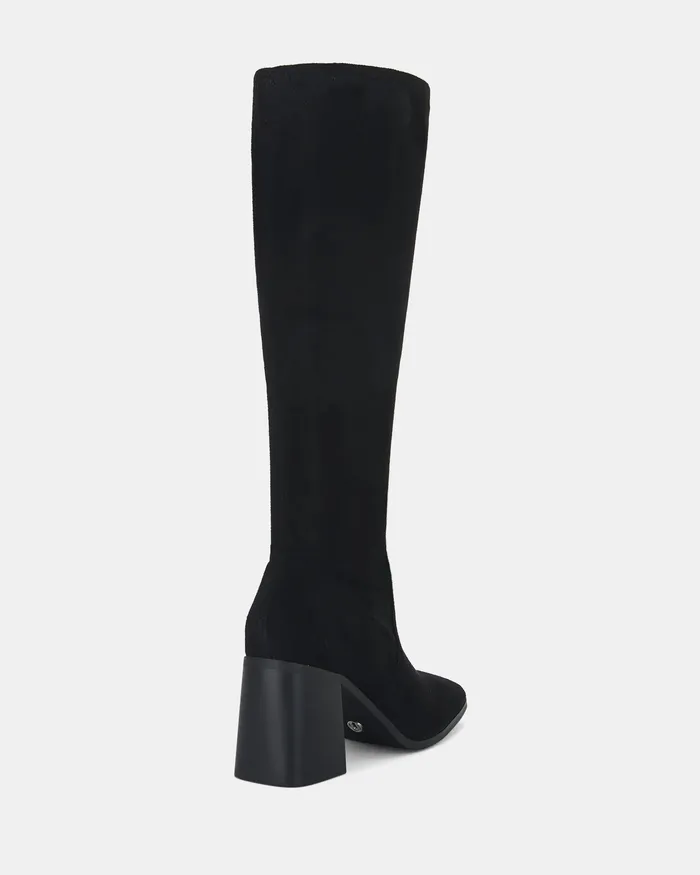 NOVO Shoes Knee High Boots Women OZZY Black Suede Long Boots