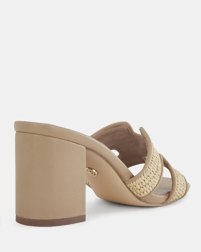 NOVO Shoes Peep Toes Women FRANCINE RAFFIA Mules