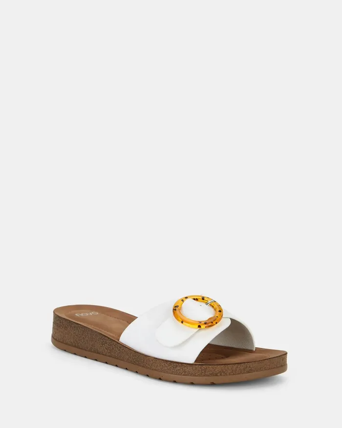 NOVO Shoes RAELEIGH WHITE Sandals Women Slides