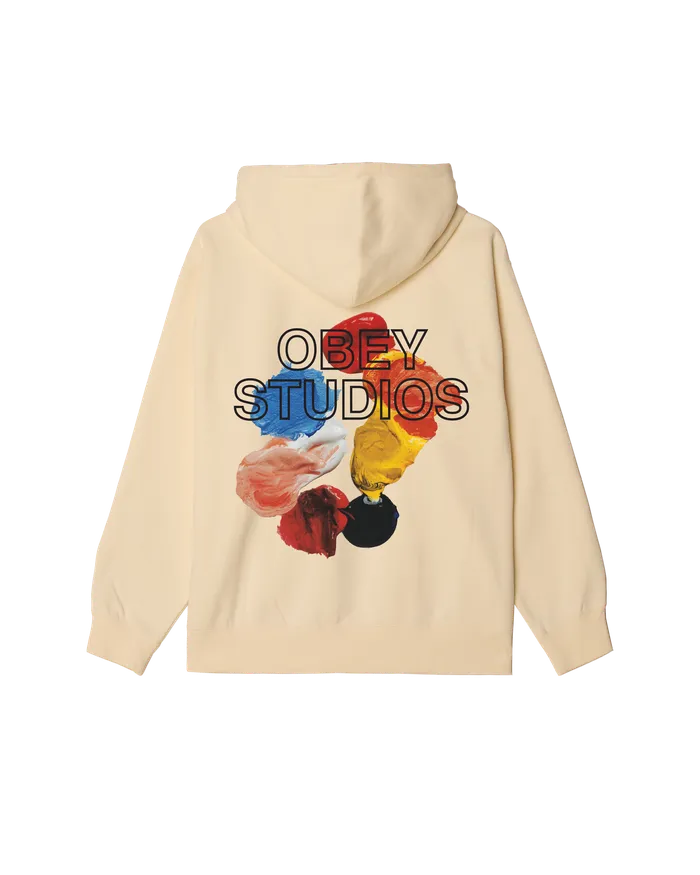 OBEY Clothing OBEY STUDIOS PALETTE PULLOVER Unbleached Men SWEATSHIRTS