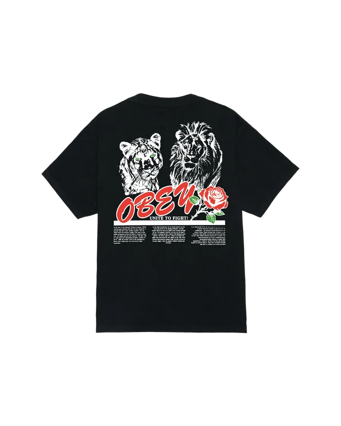 OBEY Clothing TSHIRTS Men UNITE and FIGHT PIGMENT TSHIRT Pigment True Vintage Black