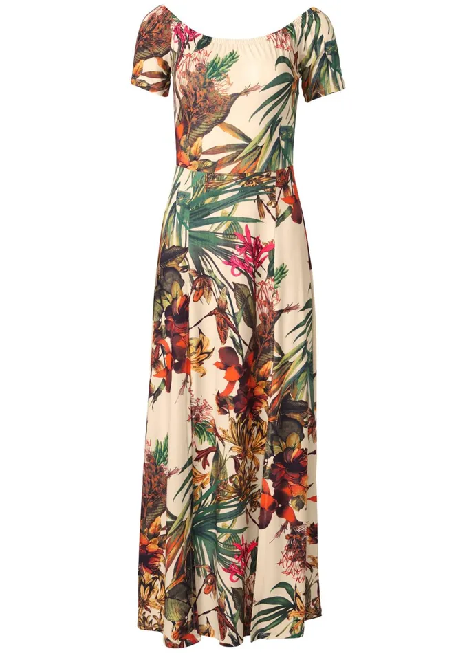 OffTheShoulder Maxi Dress White Multi Women VENUS Sundresses
