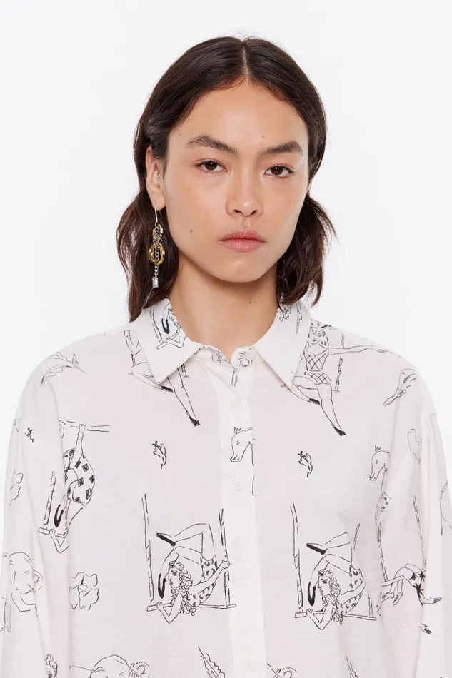 Offwhite Circus Boxy Shirt Circus Off White Women Bimba Y Lola Shirts Offwhite Circus Boxy Shirt Circus Off White Women Bimba Y Lola Shirts