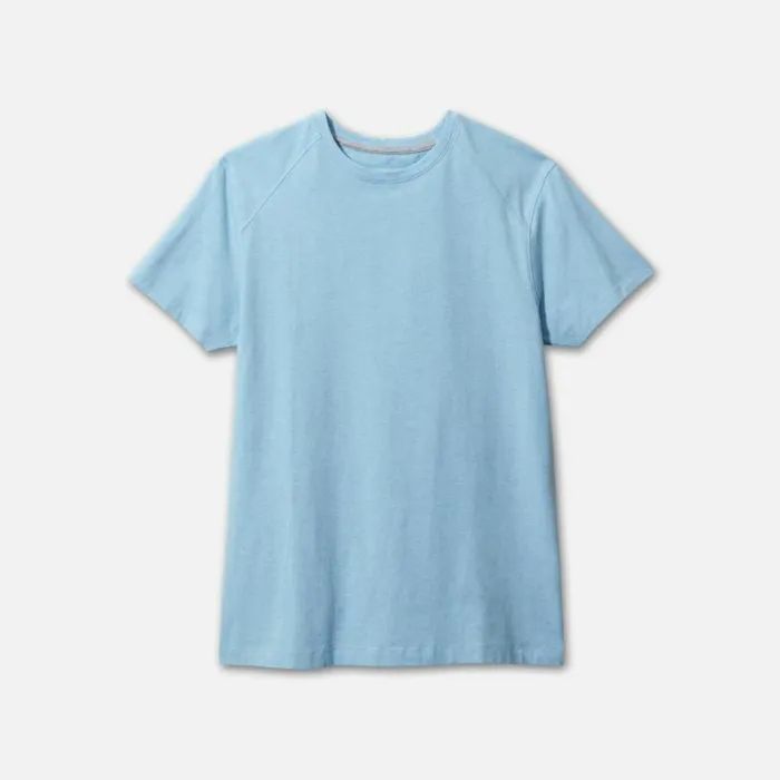 Organic Cotton Blend Melange Crew Neck Tee Turq Melange Men Kenneth Cole TShirts Polos Organic Cotton Blend Melange Crew Neck Tee Turq Melange Men Kenneth Cole TShirts Polos