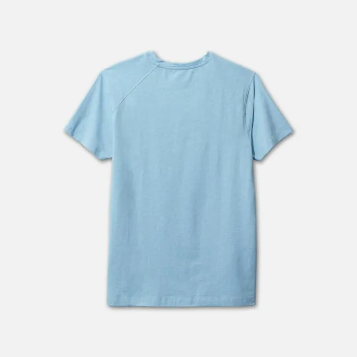 Organic Cotton Blend Melange Crew Neck Tee Turq Melange Men Kenneth Cole TShirts Polos