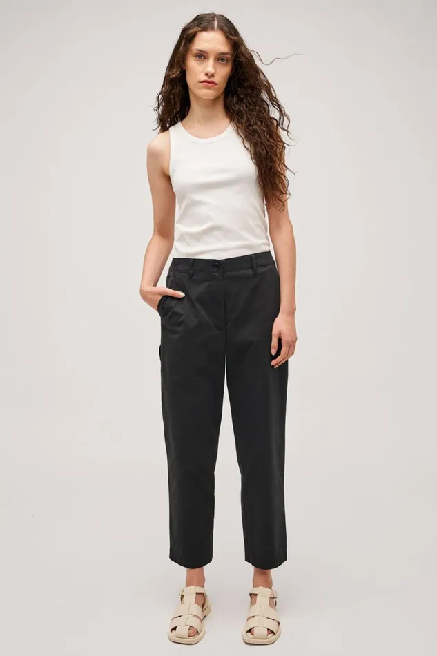 Oroton Arlo Carpenter Chino Washed Black Women Pants Oroton Arlo Carpenter Chino Washed Black Women Pants