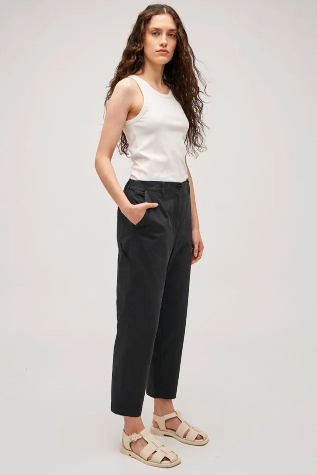 Oroton Arlo Carpenter Chino Washed Black Women Pants Oroton Arlo Carpenter Chino Washed Black Women Pants