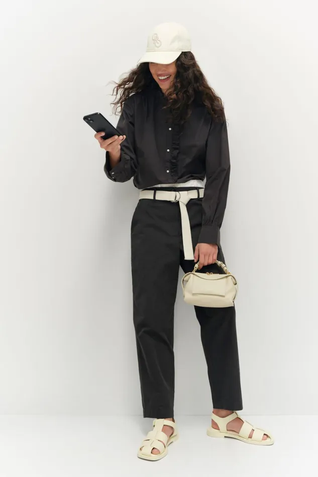 Oroton Arlo Carpenter Chino Washed Black Women Pants Oroton Arlo Carpenter Chino Washed Black Women Pants
