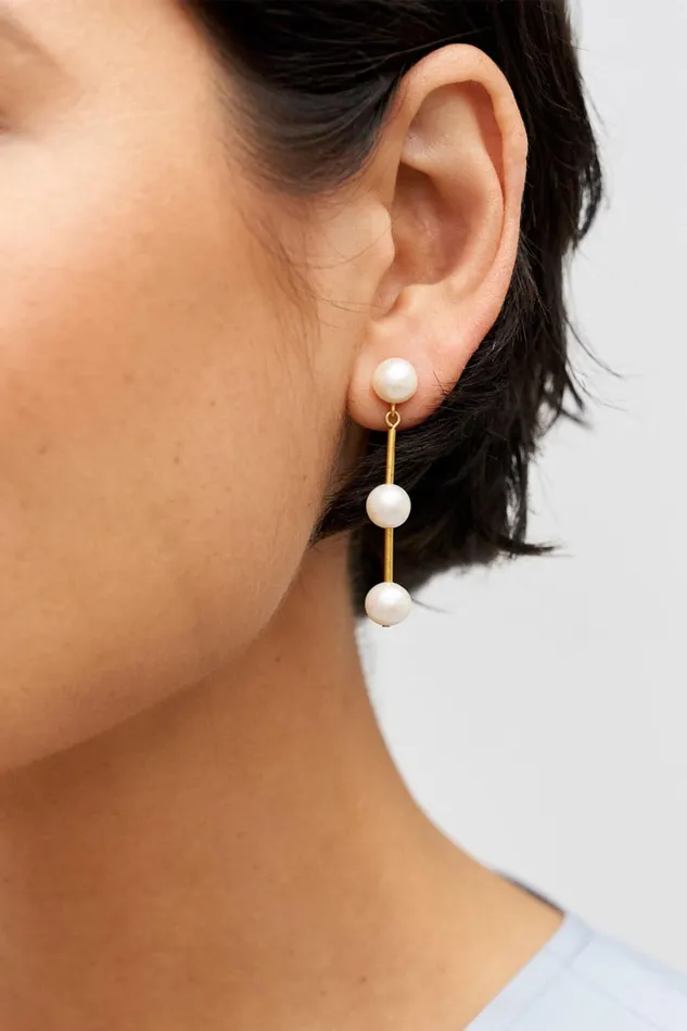 Oroton Asta Long Drop Earrings Worn Goldpearl Women Jewellery Oroton Asta Long Drop Earrings Worn Goldpearl Women Jewellery