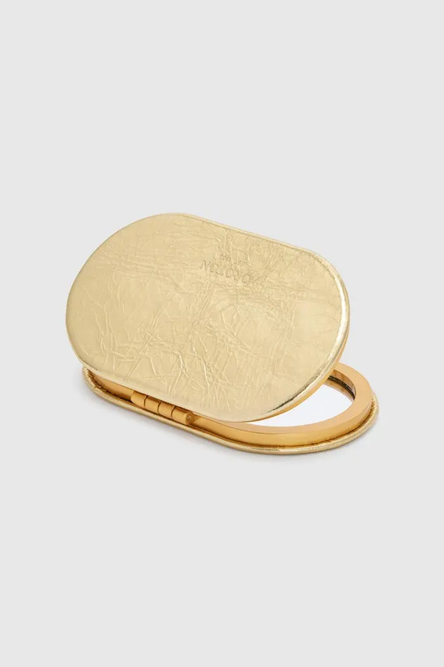 Oroton Clara Metallic Mirror Gold Women Compact Mirrors