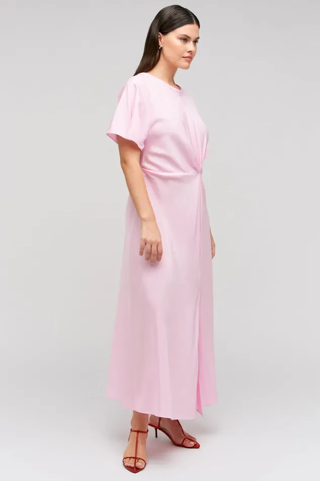 Oroton Drape Front Dress Pink Rose Women Dresses Oroton Drape Front Dress Pink Rose Women Dresses