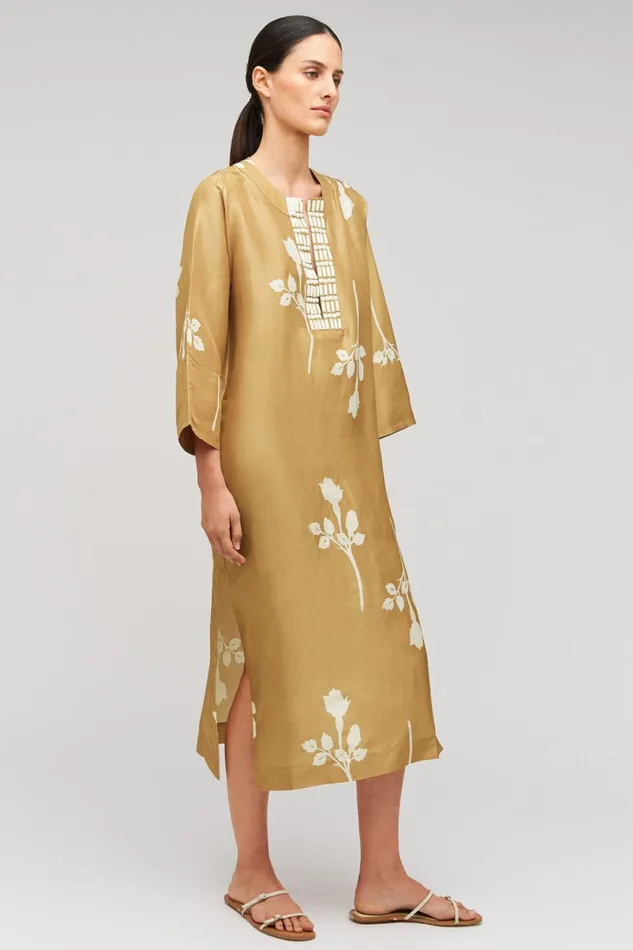 Oroton Embellished Rosebud Dress Camel Women Dresses Oroton Embellished Rosebud Dress Camel Women Dresses
