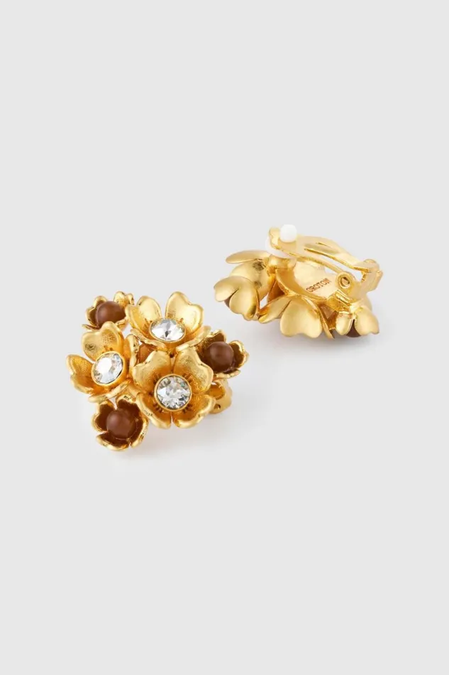Oroton Flora Earrings Worn Gold Women Jewellery Oroton Flora Earrings Worn Gold Women Jewellery