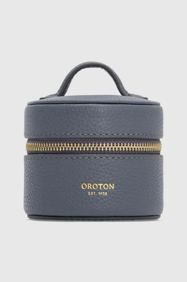 Oroton Jemima Mini Round Jewellery Box Slate Women Jewellery Cases