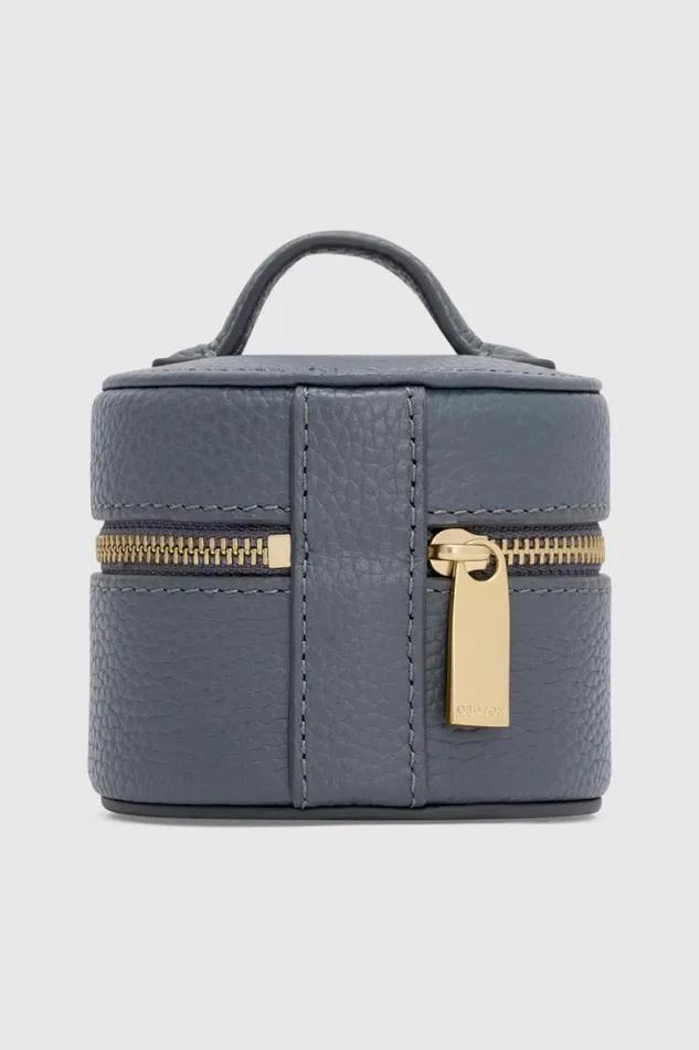 Oroton Jemima Mini Round Jewellery Box Slate Women Jewellery Cases Oroton Jemima Mini Round Jewellery Box Slate Women Jewellery Cases