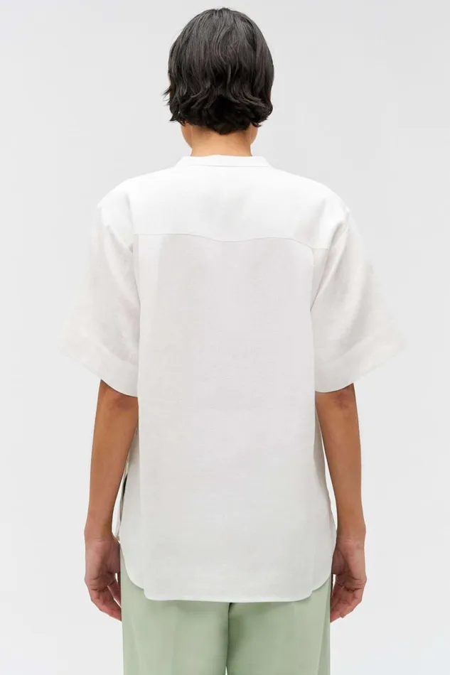 Oroton Lace Trim Smock Top White Women Tops Oroton Lace Trim Smock Top White Women Tops