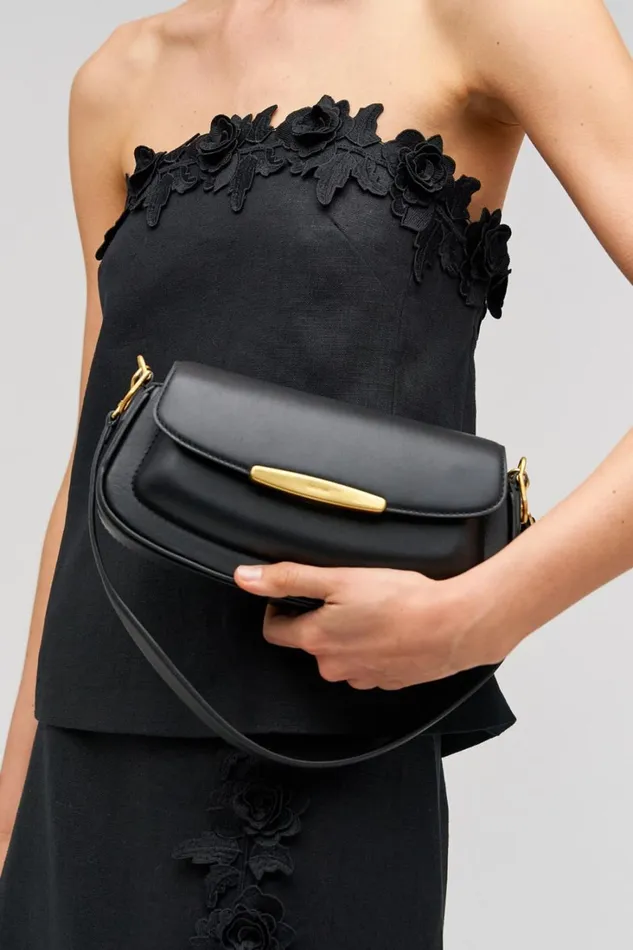 Oroton Nelle Baguette Black Women Mini Bags Oroton Nelle Baguette Black Women Mini Bags