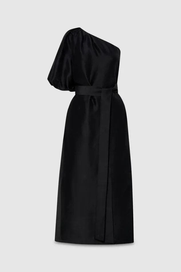 Oroton One Shoulder Dress Black Women Dresses Oroton One Shoulder Dress Black Women Dresses
