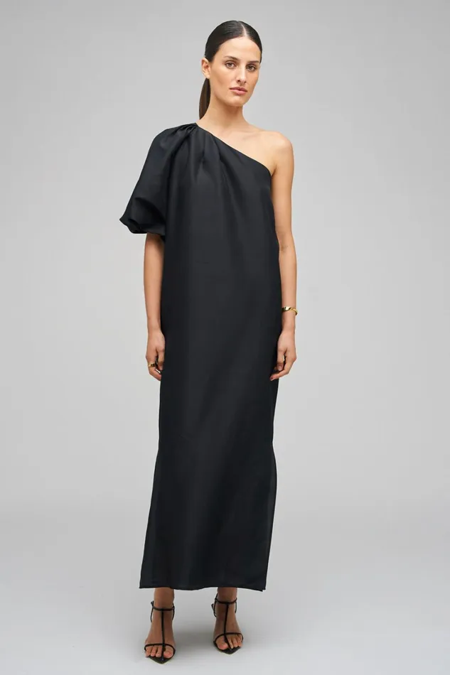 Oroton One Shoulder Dress Black Women Dresses Oroton One Shoulder Dress Black Women Dresses