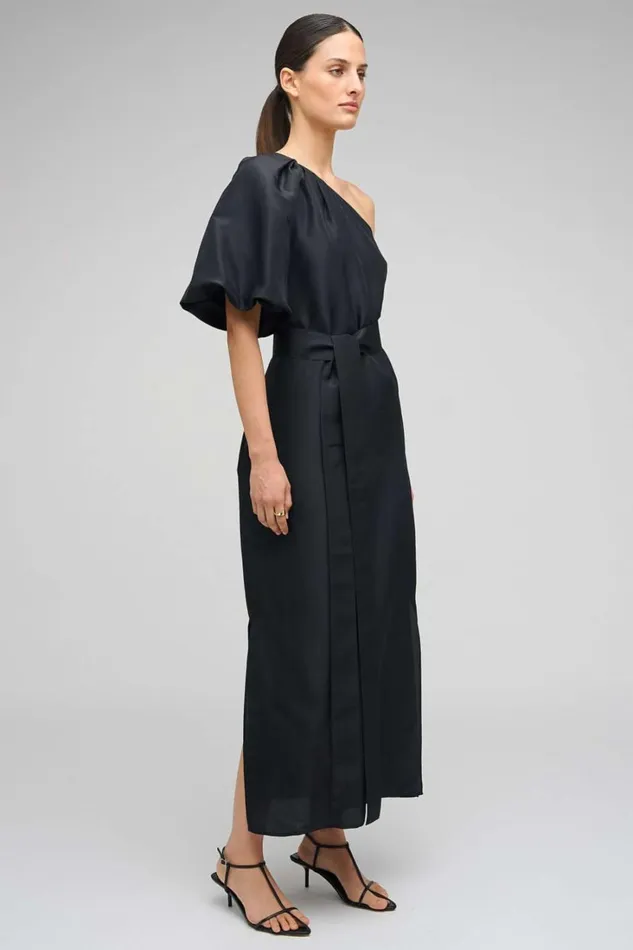 Oroton One Shoulder Dress Black Women Dresses Oroton One Shoulder Dress Black Women Dresses