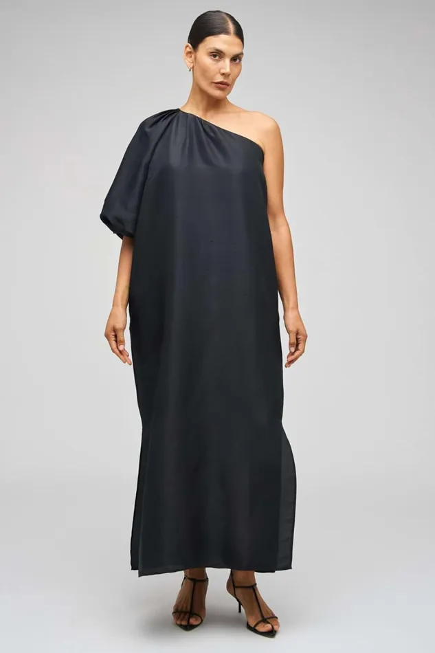 Oroton One Shoulder Dress Black Women Dresses Oroton One Shoulder Dress Black Women Dresses