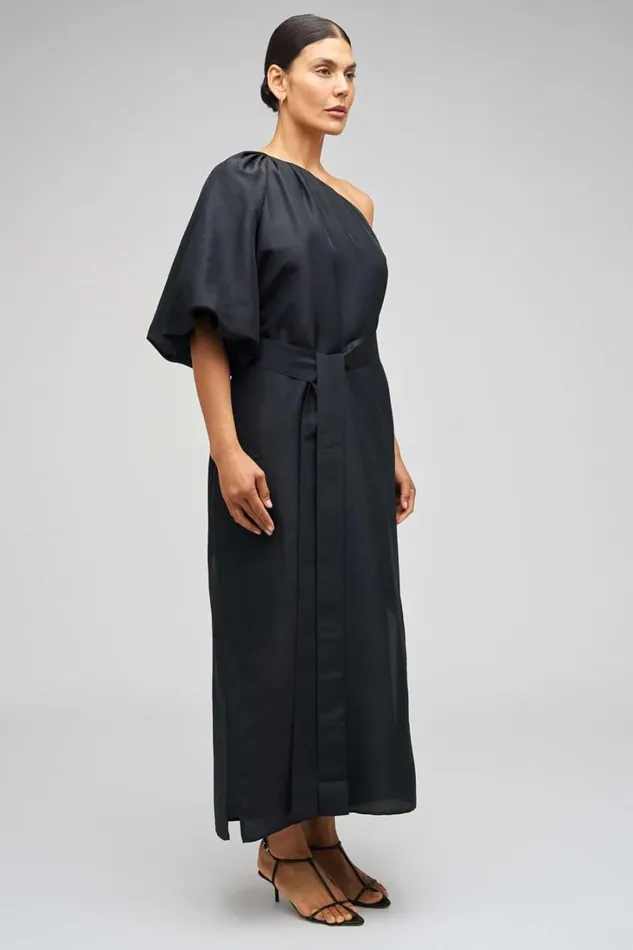 Oroton One Shoulder Dress Black Women Dresses Oroton One Shoulder Dress Black Women Dresses