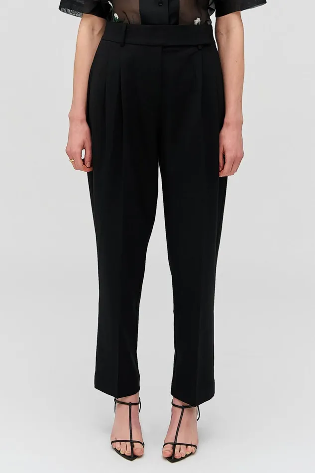 Oroton Pleat Pant Black Women Pants Oroton Pleat Pant Black Women Pants