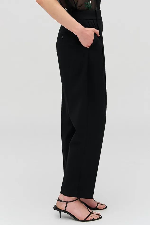 Oroton Pleat Pant Black Women Pants Oroton Pleat Pant Black Women Pants