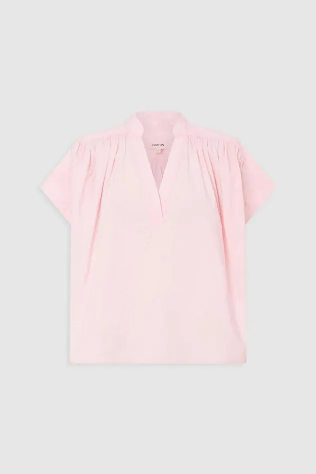 Oroton Rae Gathered Smock Palest Pink Women Tops