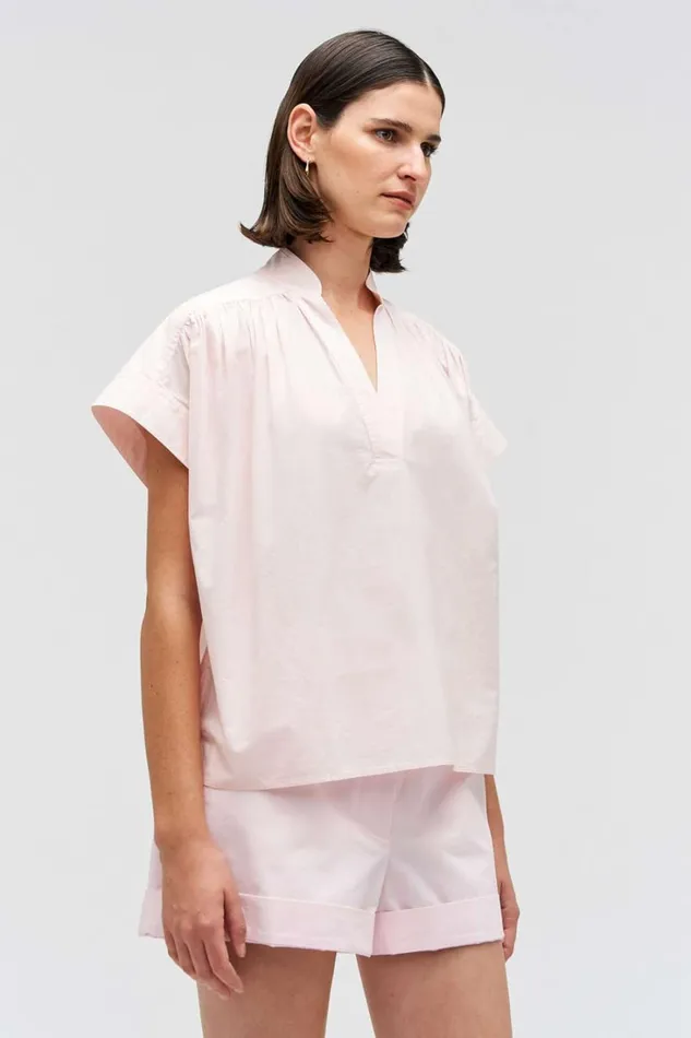 Oroton Rae Gathered Smock Palest Pink Women Tops Oroton Rae Gathered Smock Palest Pink Women Tops