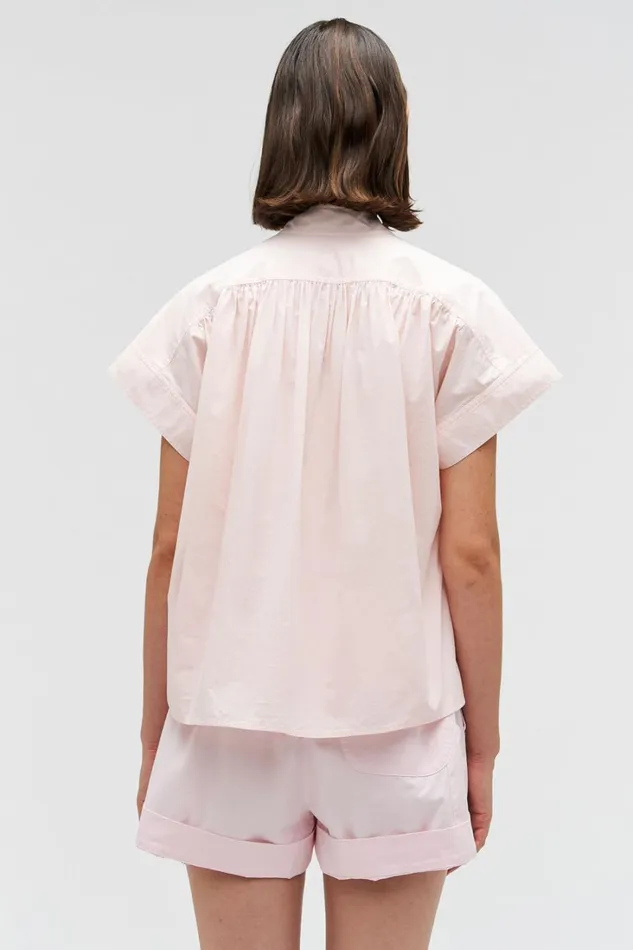 Oroton Rae Gathered Smock Palest Pink Women Tops Oroton Rae Gathered Smock Palest Pink Women Tops