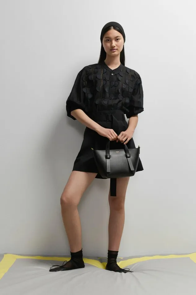 Oroton Scallop Lace Overshirt Black Women Tops Oroton Scallop Lace Overshirt Black Women Tops