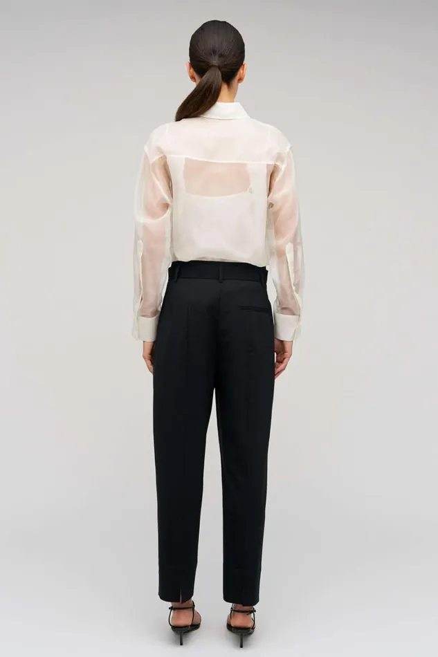 Oroton Tapered Pleat Pant Black Women Pants Oroton Tapered Pleat Pant Black Women Pants