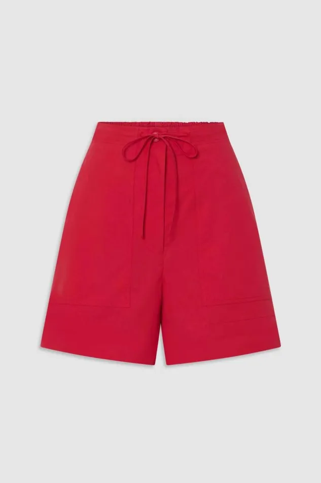 Oroton Teddy Poplin Boxer Market Red Women Shorts