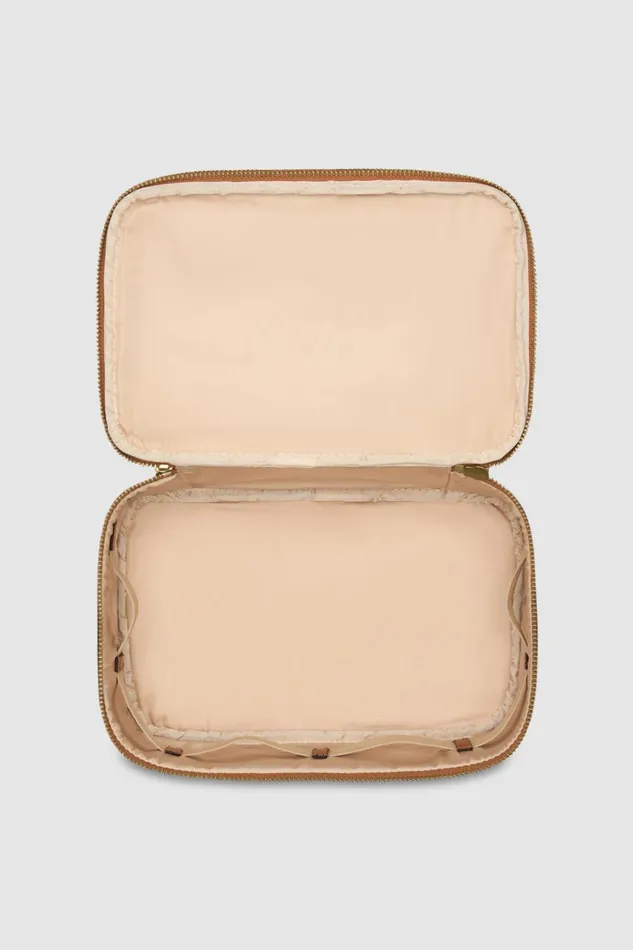 Oroton Wanderer Canvas Beauty Travel Case North Sea Amber Women Beauty Cases