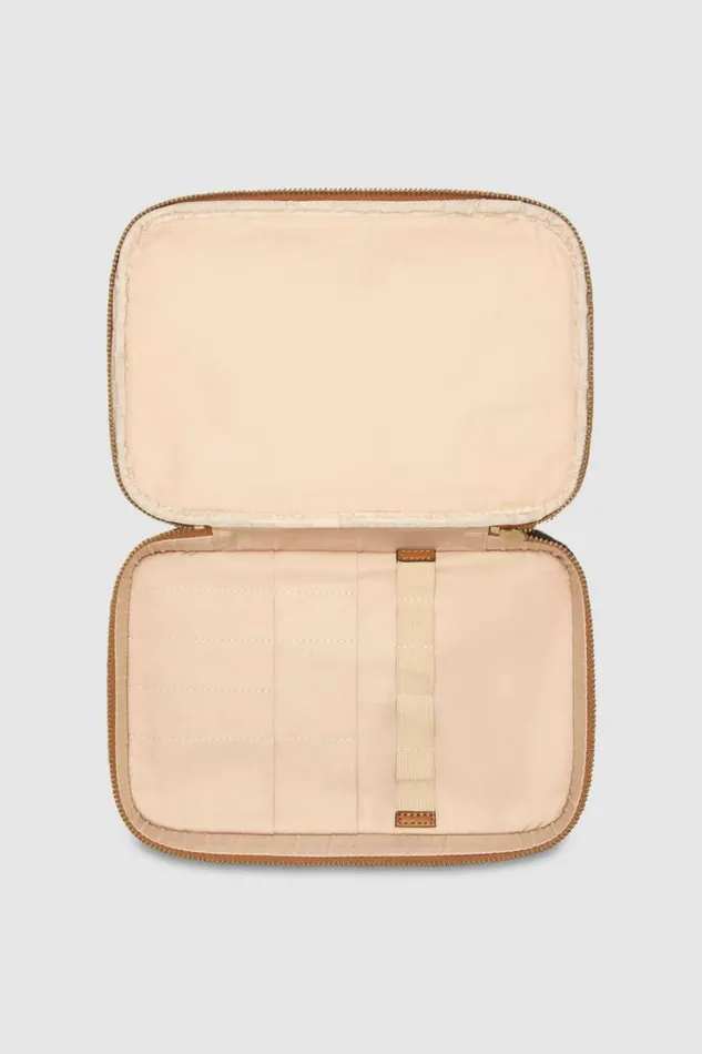 Oroton Wanderer Canvas Beauty Travel Case North Sea Amber Women Beauty Cases