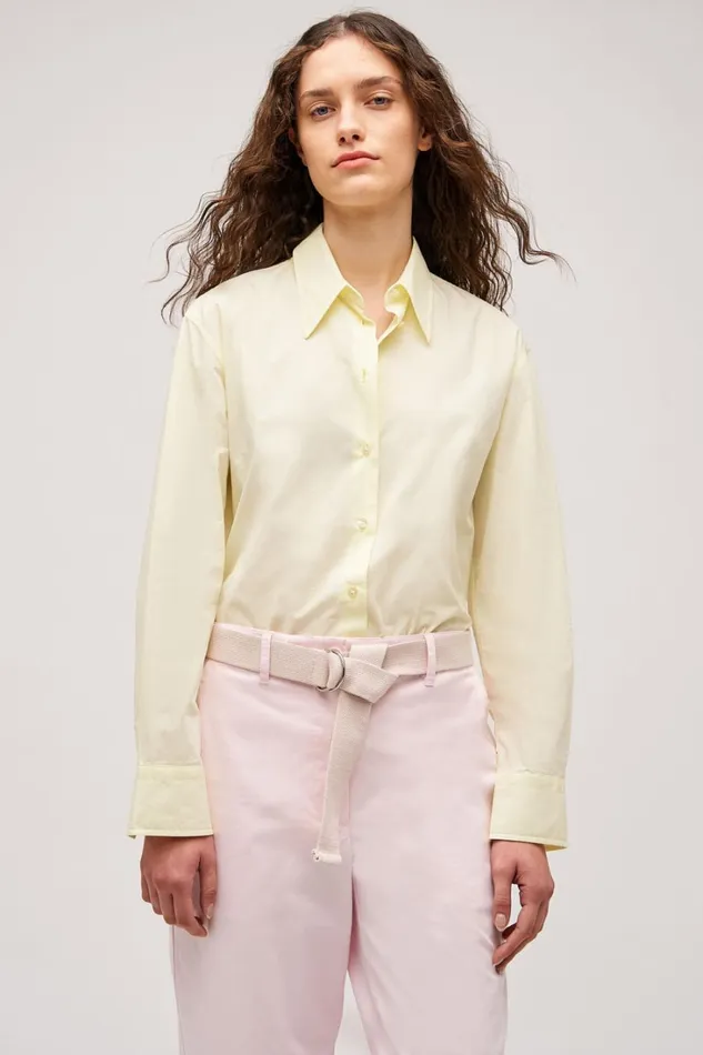 Oroton Wren Poplin Shirt Lemon Women Tops Oroton Wren Poplin Shirt Lemon Women Tops